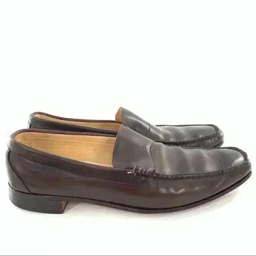 Allen Edmonds Campbell mens loafers size 9.5 D brown leather slip on